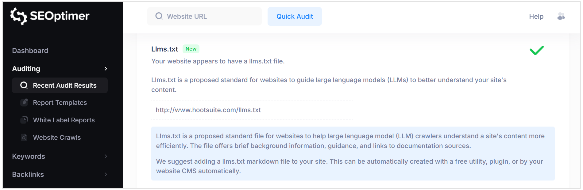LLMs.txt controleren